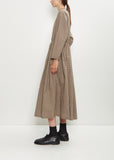 Washed Cotton Mini Checkered Dress