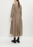 Washed Cotton Mini Checkered Dress