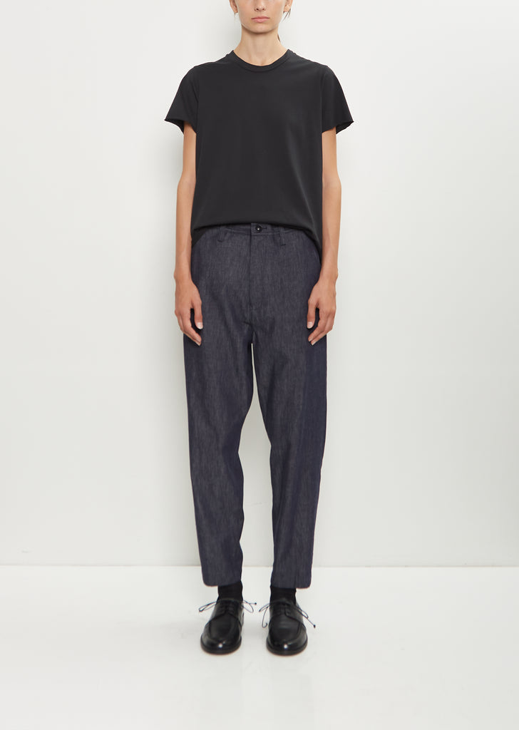 Cotton Denim Tapered Pants