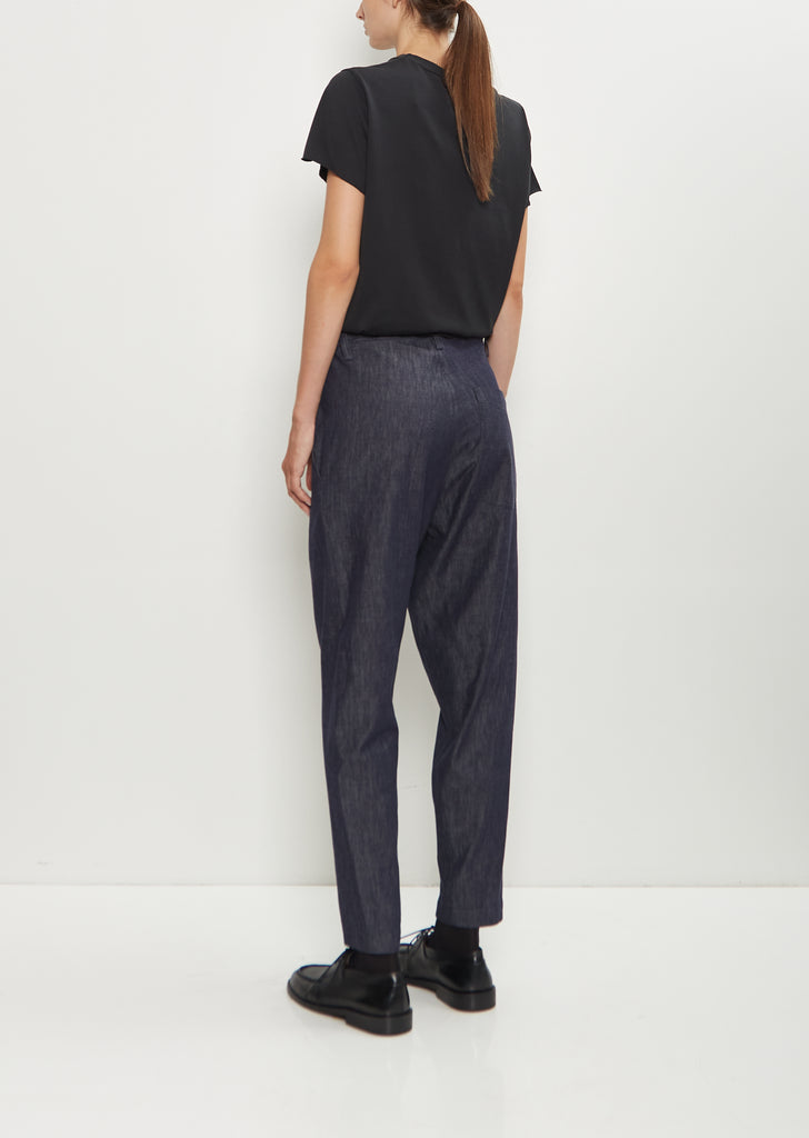 Cotton Denim Tapered Pants