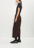 Cotton Straight String Pants — Brown