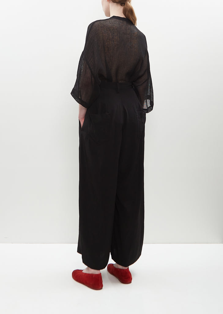 Triacetate Tucked Wide Pants