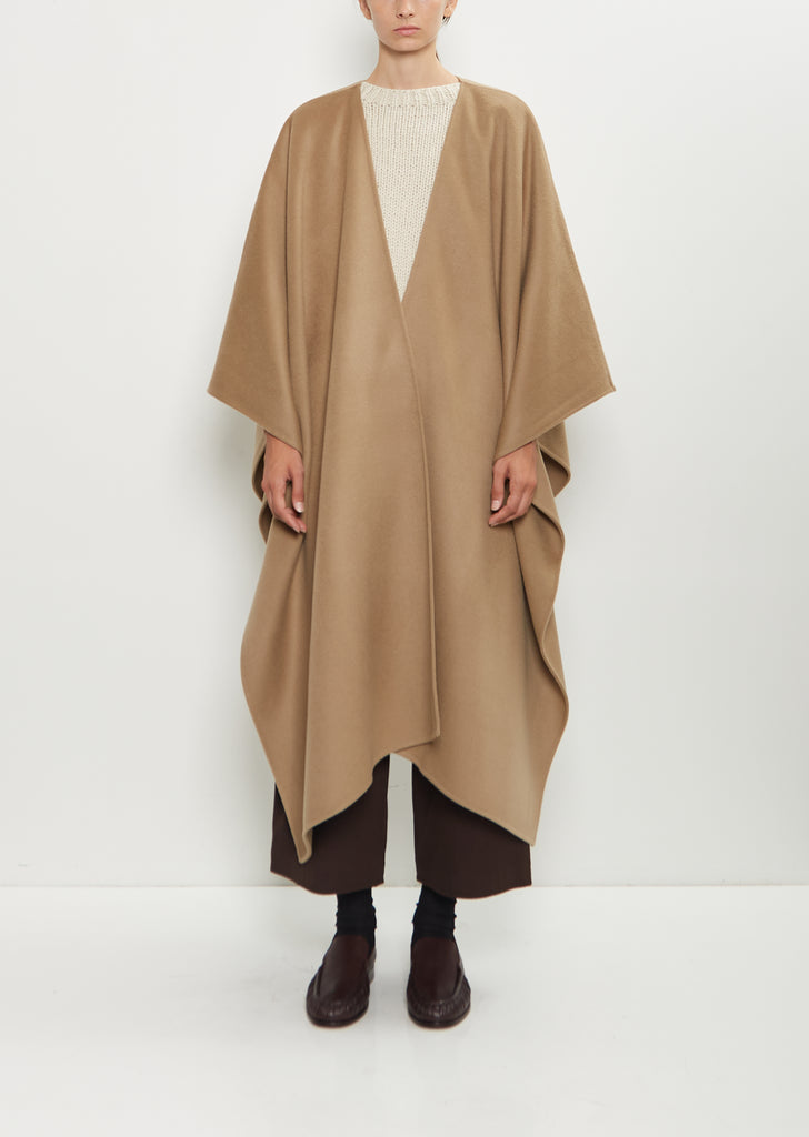 Aspen Wool Cashmere Poncho — Greige