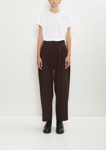 Cotton Double Tuck Wide Pants