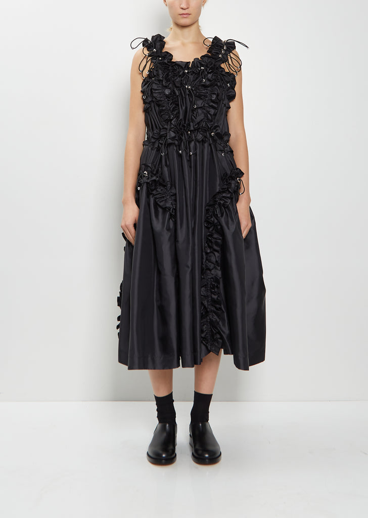 Loop Appliques Ruffle Dress