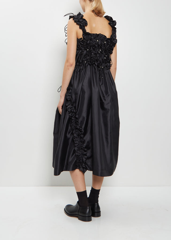 Loop Appliques Ruffle Dress