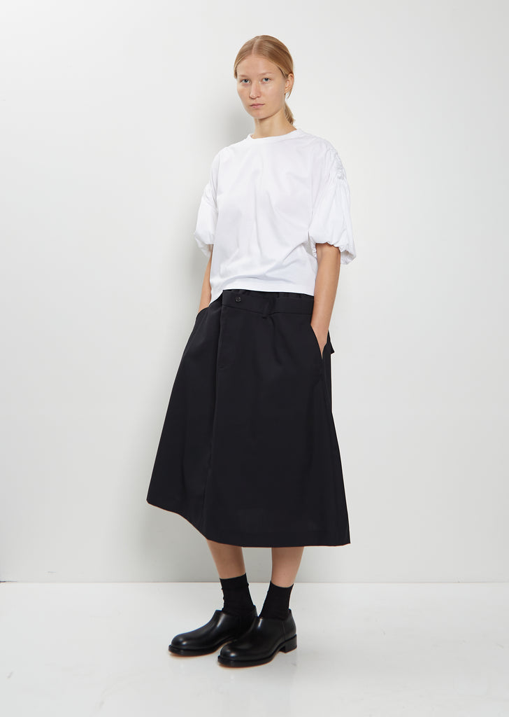 Cotton Ponte Puffed Sleeve T-Shirt