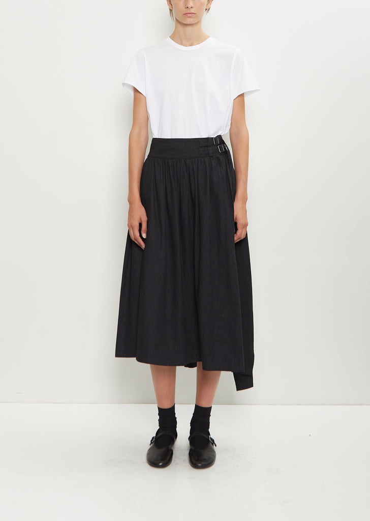 Cotton Asymmetry Gather Skirt