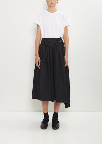 Cotton Asymmetry Gather Skirt