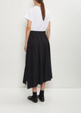 Cotton Asymmetry Gather Skirt