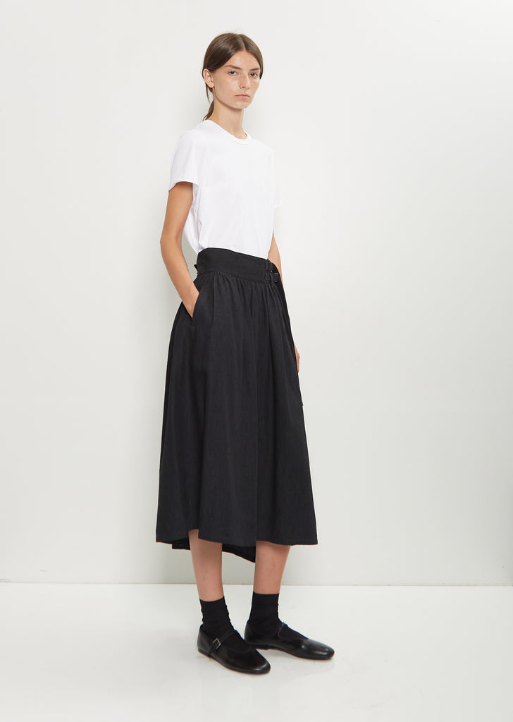Cotton Asymmetry Gather Skirt