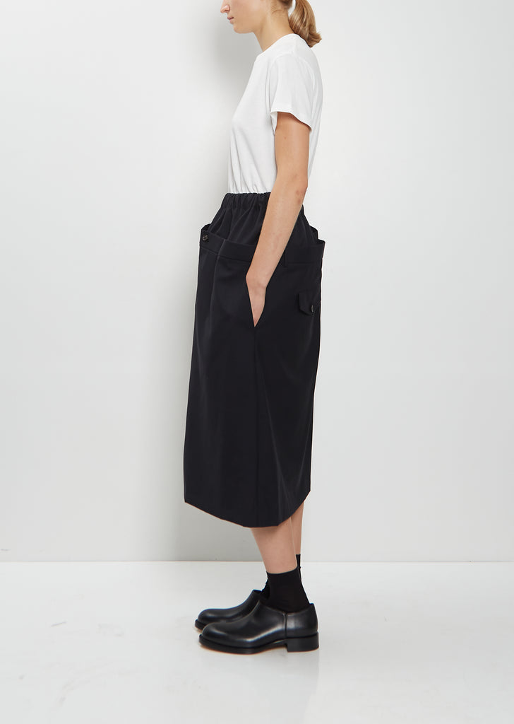 Tropical Wool Asymmetrical Skirt