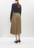 Houndstooth Poly Pleated Skirt