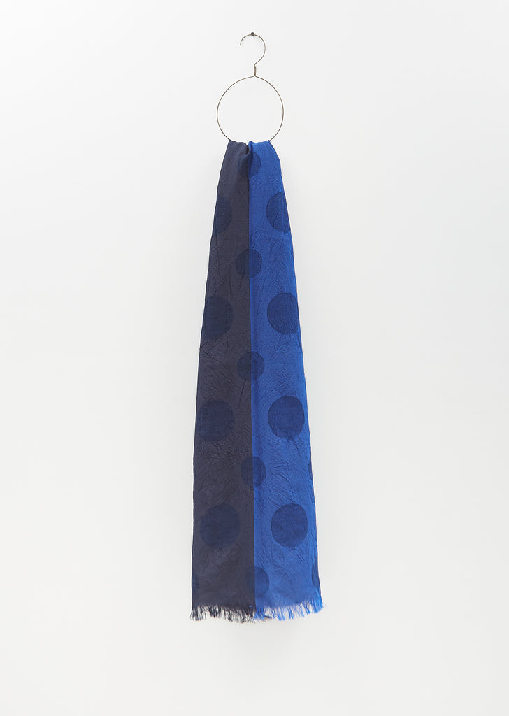 Two Tone Polka Dot Scarf — Blue