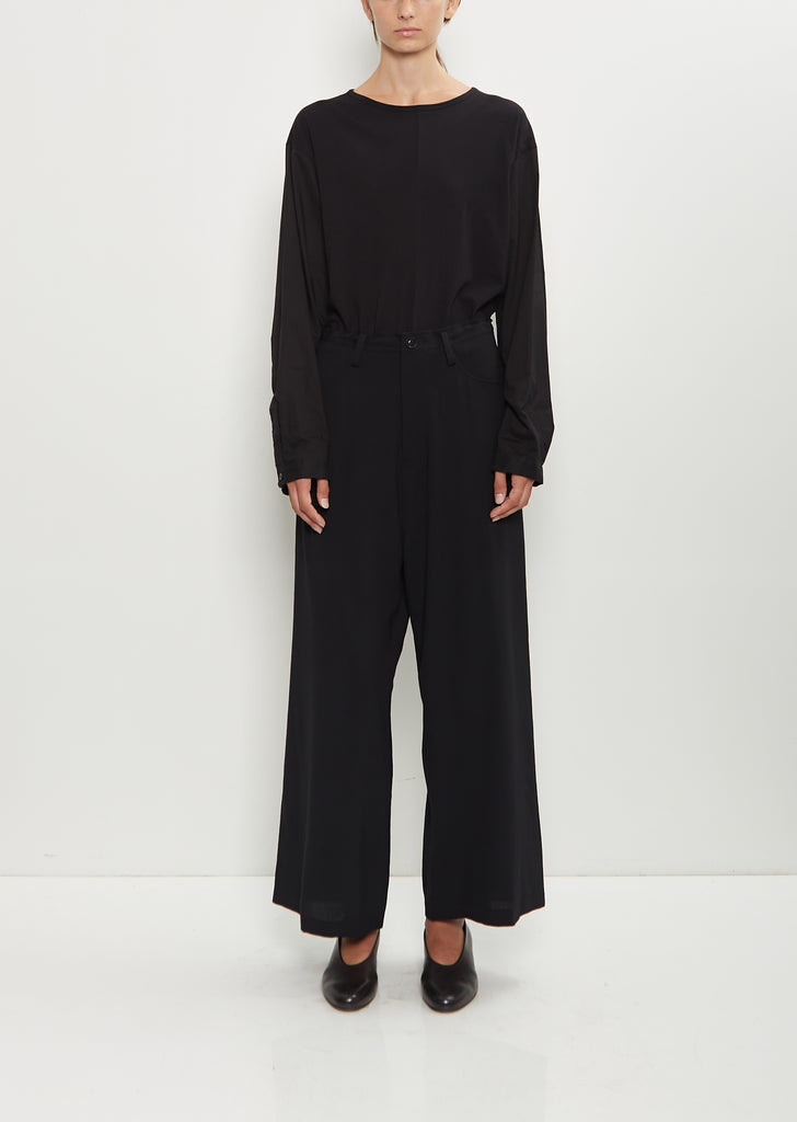 Wool Long Straight Pants