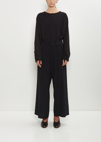 Wool Long Straight Pants