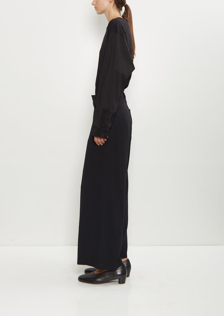 Wool Long Straight Pants