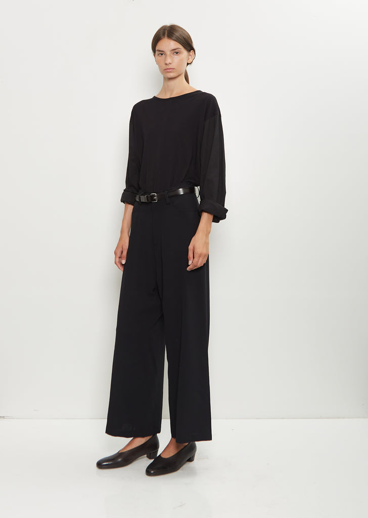 Wool Long Straight Pants