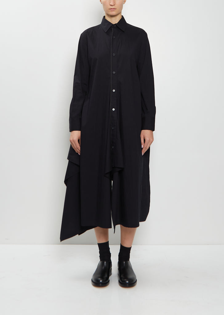 Cotton Draped Shirt Dress