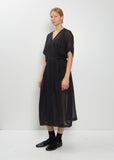 Silk Pleated Cache-Coeur Dress