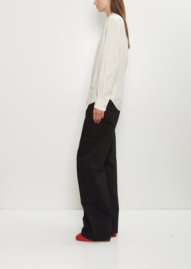 Pointed Collar Cotton Silk Shirt