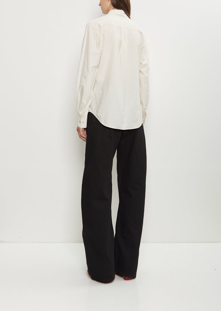 Pointed Collar Cotton Silk Shirt