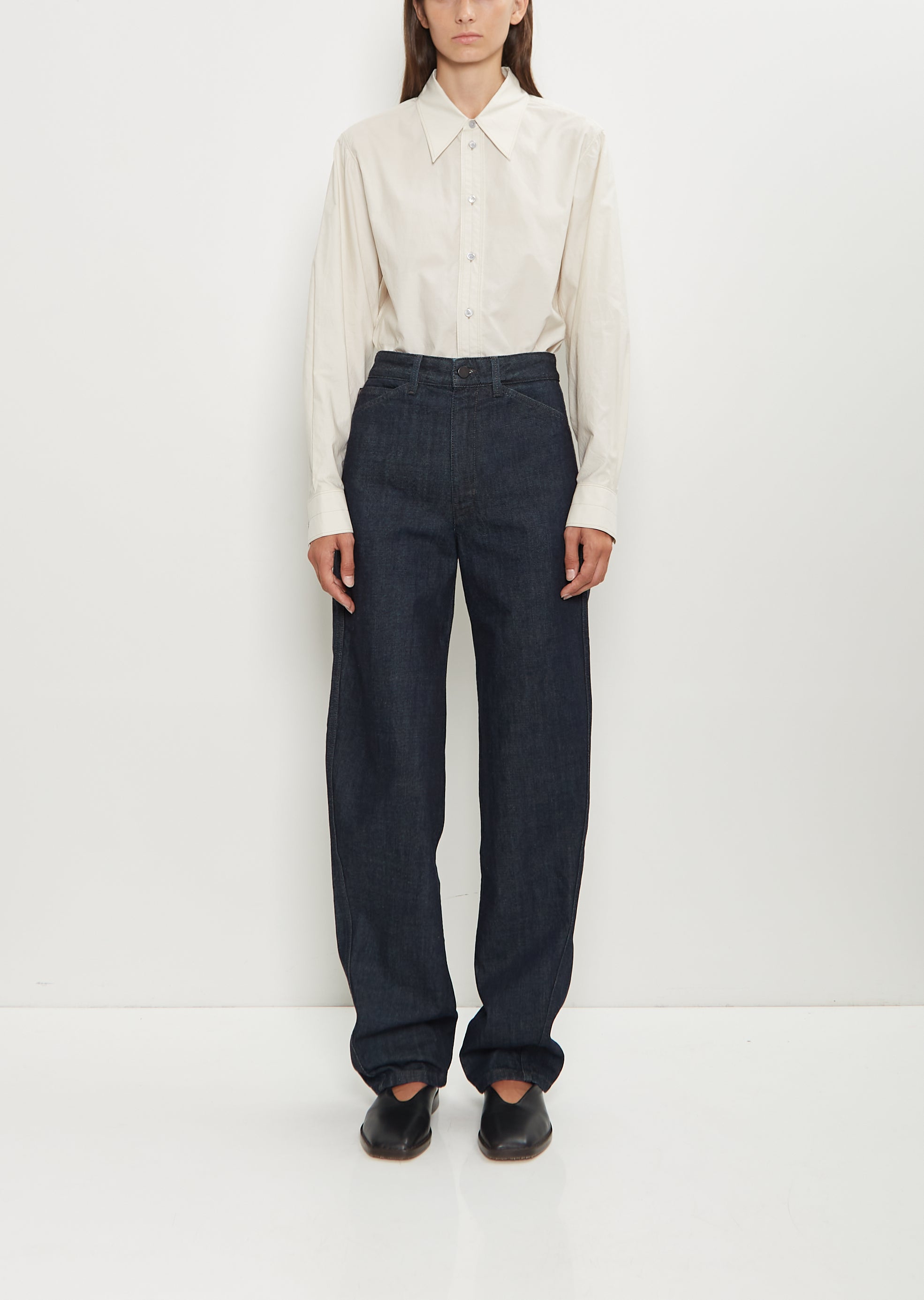 Denim Five Pockets Twisted Pant – La Garçonne