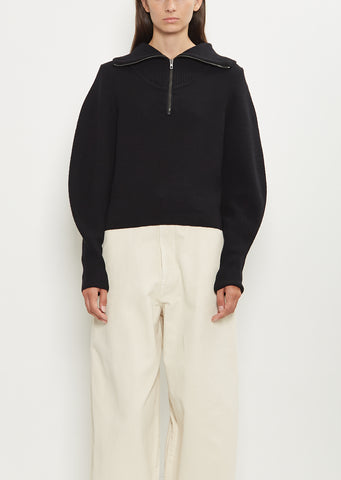 Zipped Wool Sweater