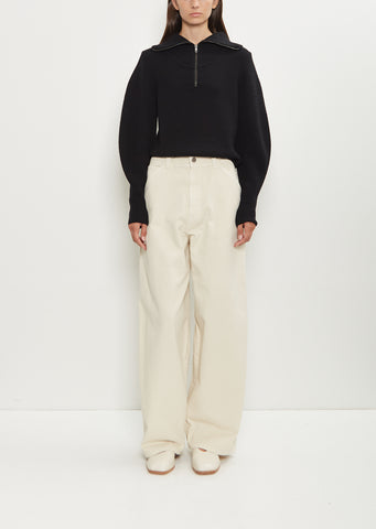 Cotton Denim Large Pants