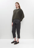 Wool Carrot Pants — Grey