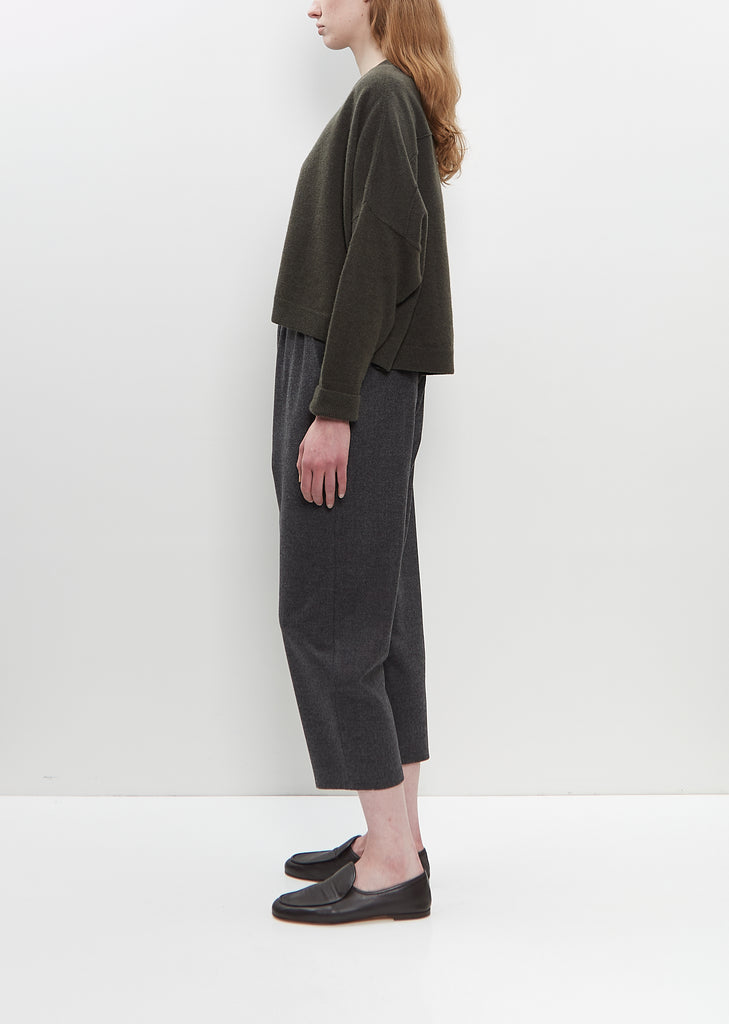 Wool Carrot Pants — Grey