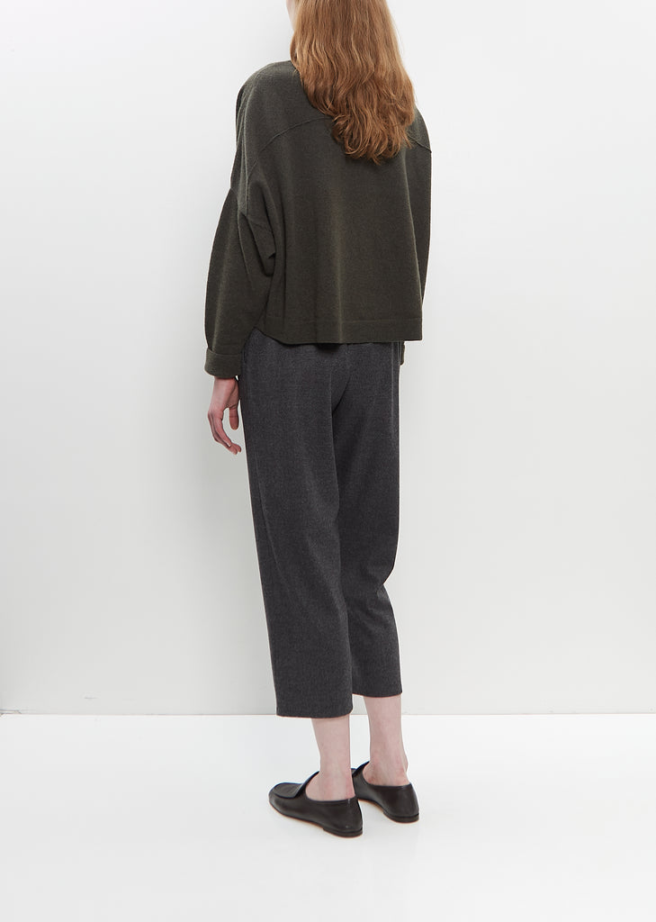 Wool Carrot Pants — Grey