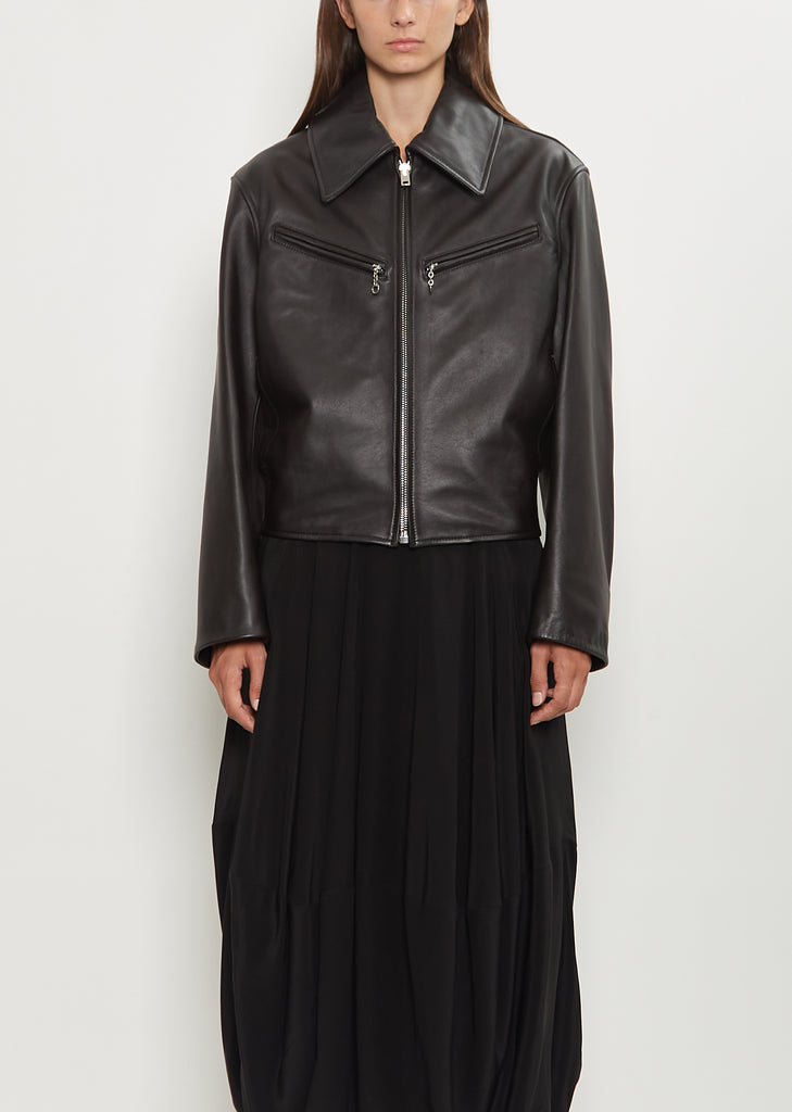 Boxy Leather Blouson