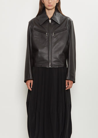 Boxy Leather Blouson