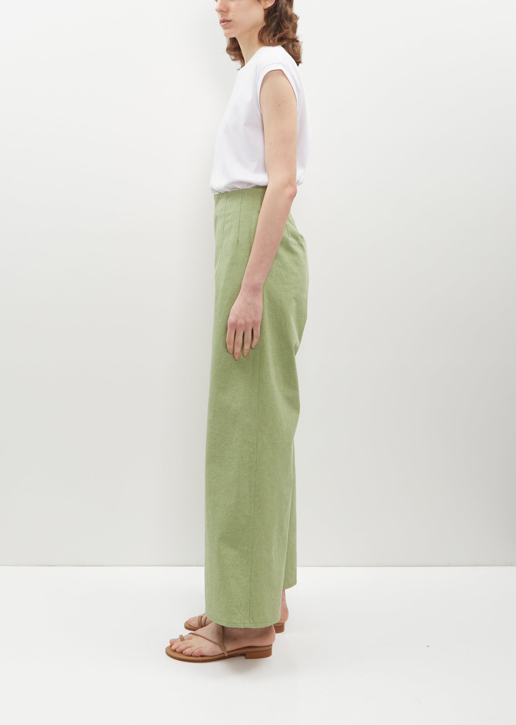 Washed Hard Twist Canvas Pant — Green - 0 / Green