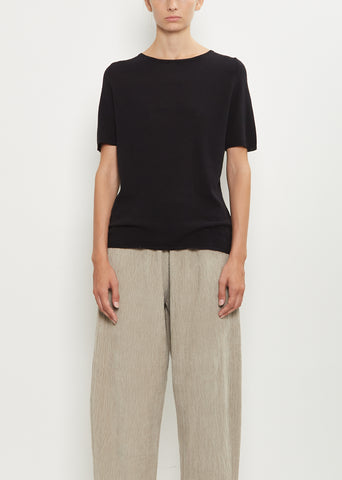 Silk Knit Tee — Black