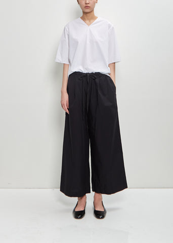 Paper Cotton Wide Leg Pants — Black