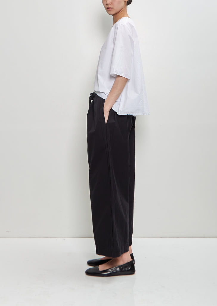 Paper Cotton Wide Leg Pants — Black