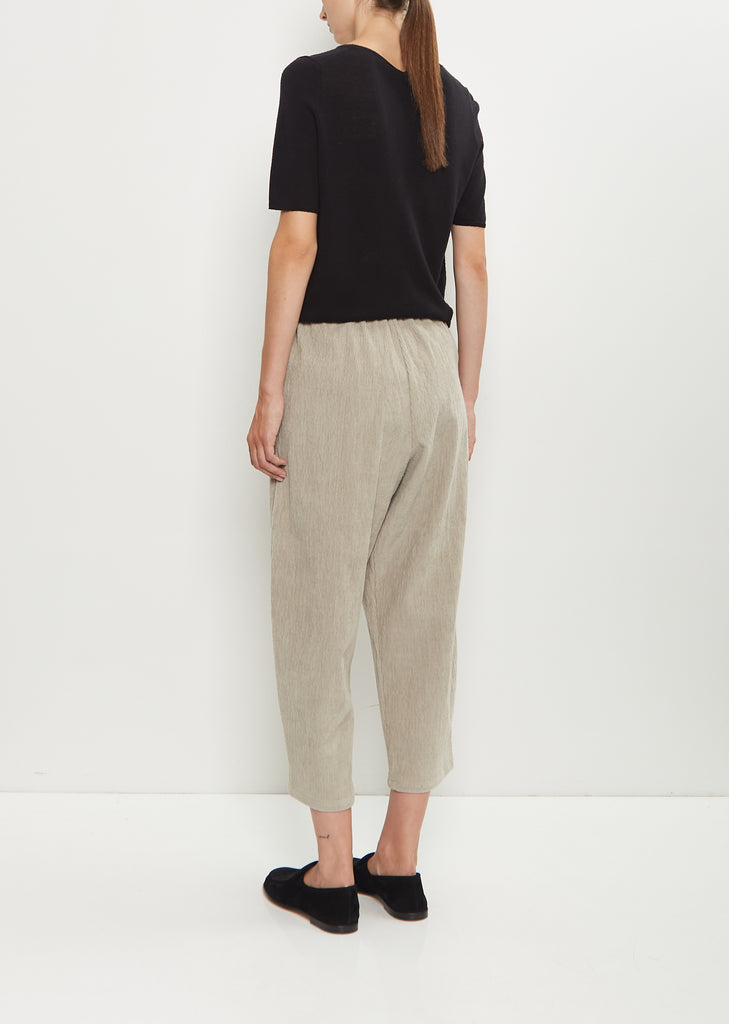 Cotton Corduroy Curved Pull On Pant — Ecru