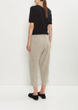 Cotton Corduroy Curved Pull On Pant — Ecru
