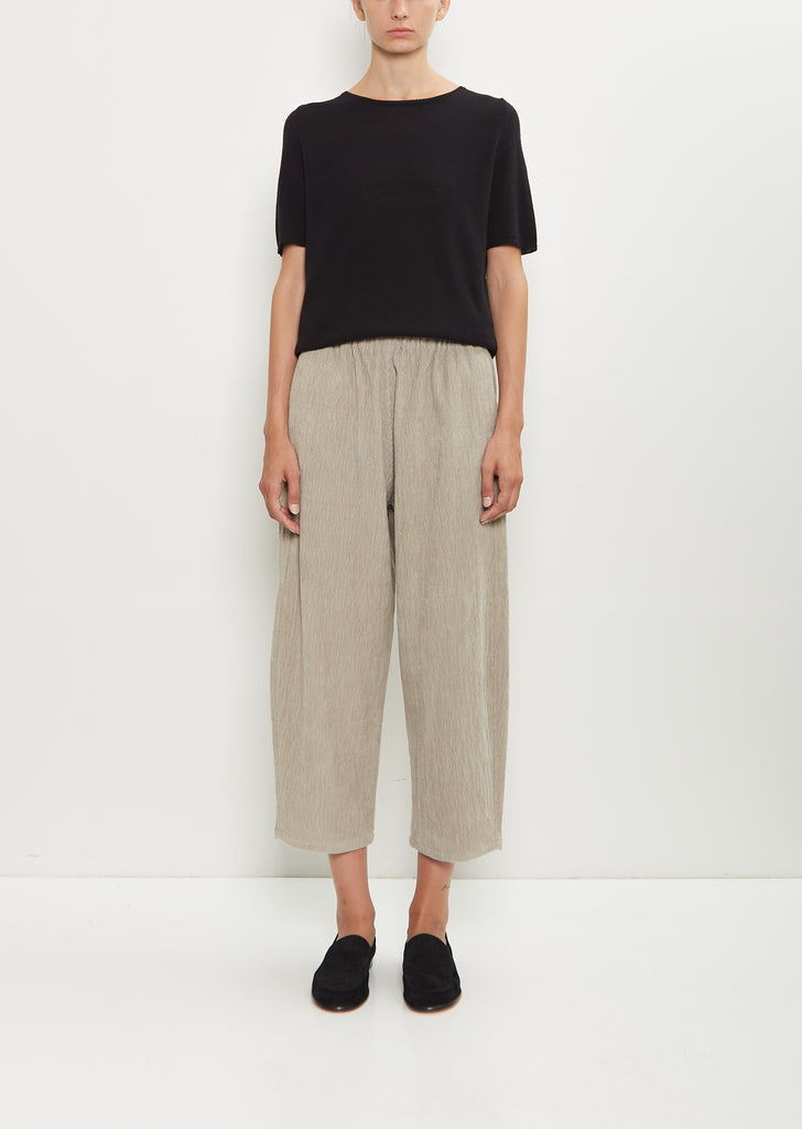 Cotton Corduroy Curved Pull On Pant — Ecru