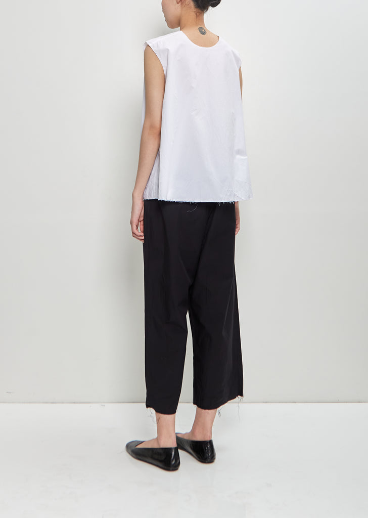 Paper Cotton Sleeveless Top OE  — White