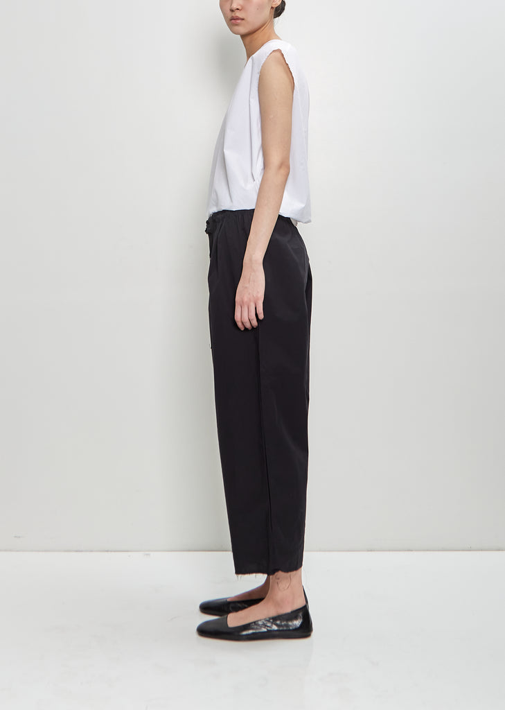 Paper Cotton Cropped Pants OE — Black