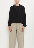 Linen Cashmere Short Open Jacket — Black