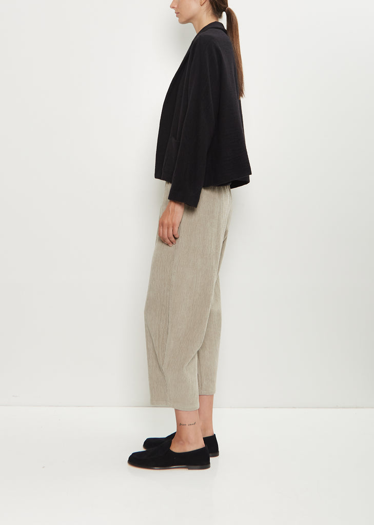 Linen Cashmere Short Open Jacket — Black
