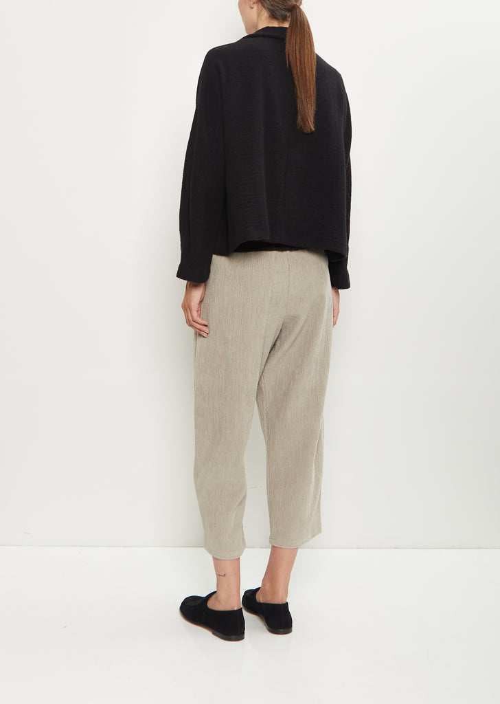 Linen Cashmere Short Open Jacket — Black