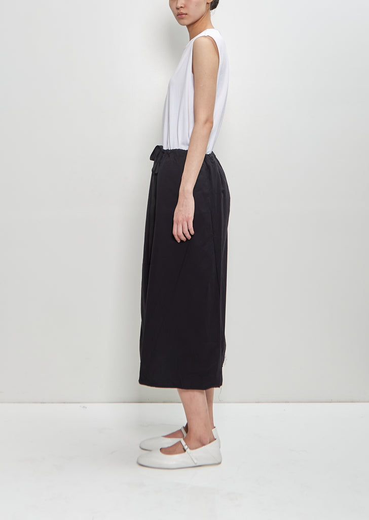 Paper Cotton Twisted Midi Skirt B-OE — Black