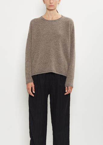 Cashmere Alpaca Boxy Crewneck Sweater
