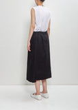 Paper Cotton Twisted Midi Skirt B-OE — Black