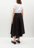 Wool Satin Pleated Skirt